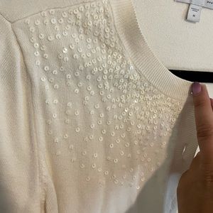 Gap Cream Cardigan with sequins at neck